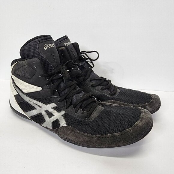 Asics Mens Matflex 6 Wrestling Shoes Black Silver White Size US 14 EUC 1081A021 - Picture 4 of 14